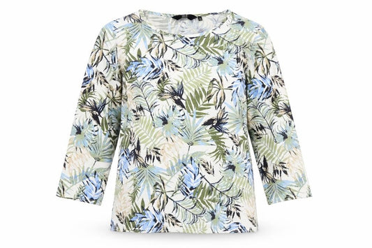ISLE Collection Women’s Multicolour Floral Top Size 10-12 Scoop Neck Long Sleeve