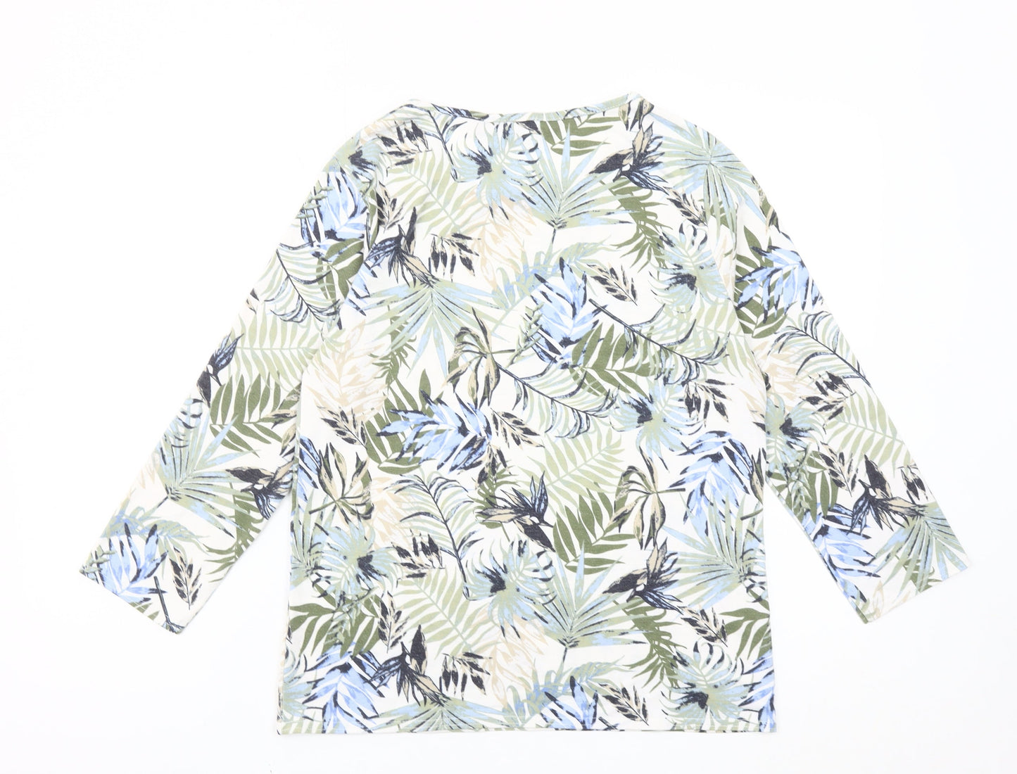 ISLE Collection Women’s Multicolour Floral Top Size 10-12 Scoop Neck Long Sleeve