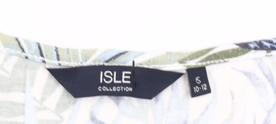 ISLE Collection Women’s Multicolour Floral Top Size 10-12 Scoop Neck Long Sleeve