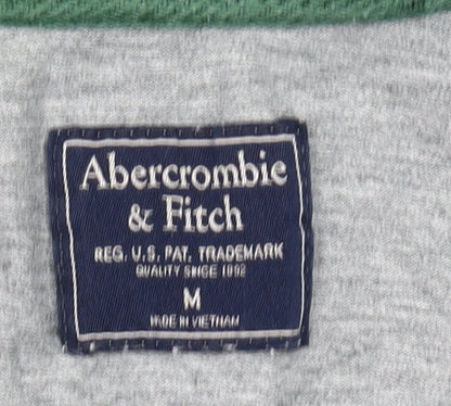 Abercrombie & Fitch Men's Grey Slim Fit Polo Shirt M Short Sleeve