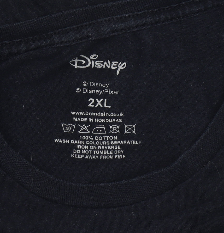 Womens UK Size 2XL Disney Black Basic T-Shirt