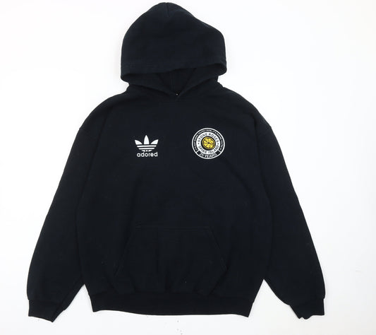 Gildan Women’s Black Hoodie Sweatshirt L Cotton Blend Stone Roses Print