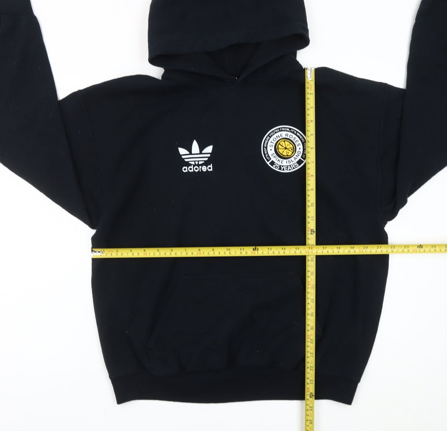 Gildan Women’s Black Hoodie Sweatshirt L Cotton Blend Stone Roses Print