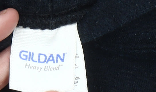 Gildan Women’s Black Hoodie Sweatshirt L Cotton Blend Stone Roses Print