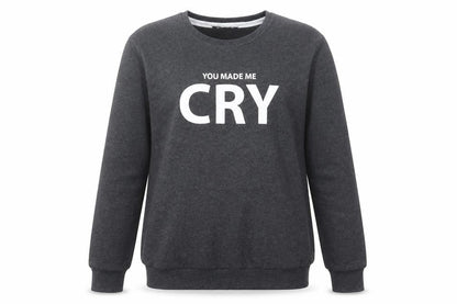 Front view of Dies girls’ grey pullover sweatshirt l graphic print crew neck