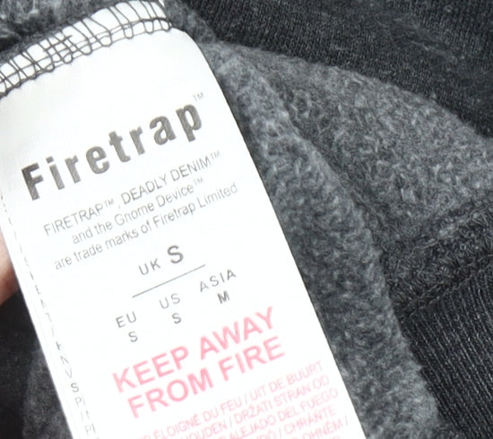 Mens UK Size S Firetrap Grey Full Zip Hoodie