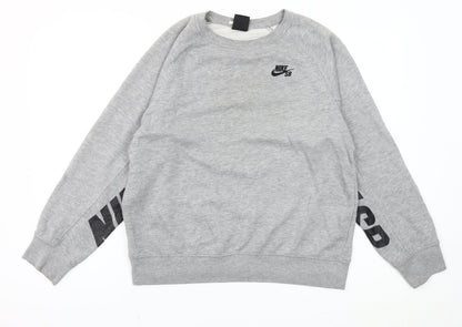 Nike Boys Grey SB Crew Neck Sweatshirt XL 13-15 Years Skateboarding Logo