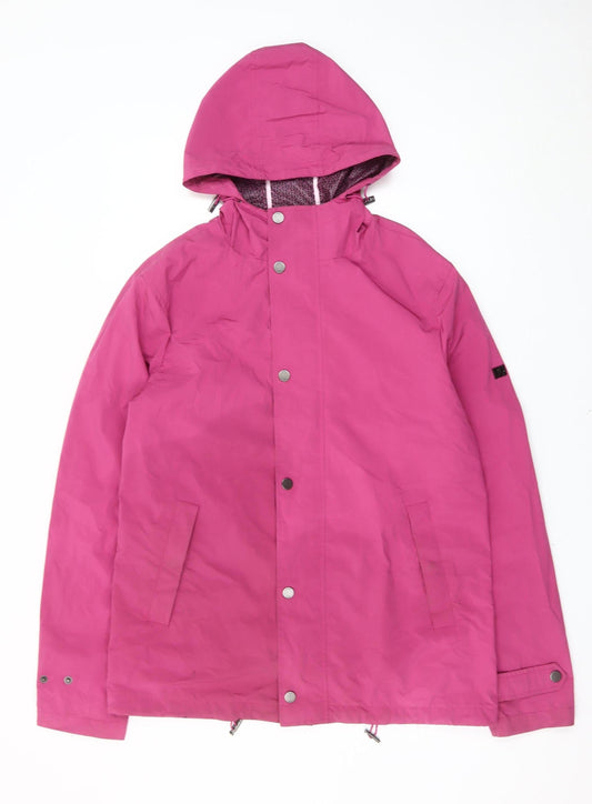 DKNY Women’s Pink Hooded Rain Coat Jacket Size M Waterproof