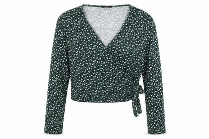 Womens UK Size S Monki Green Wrap Blouse
