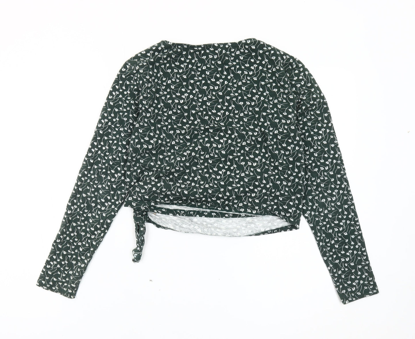 Womens UK Size S Monki Green Wrap Blouse