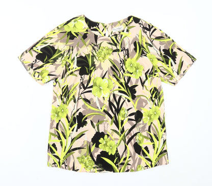 Miss Selfridge Womens Multicoloured Floral Blouse UK 8 Short Sleeve Polyester