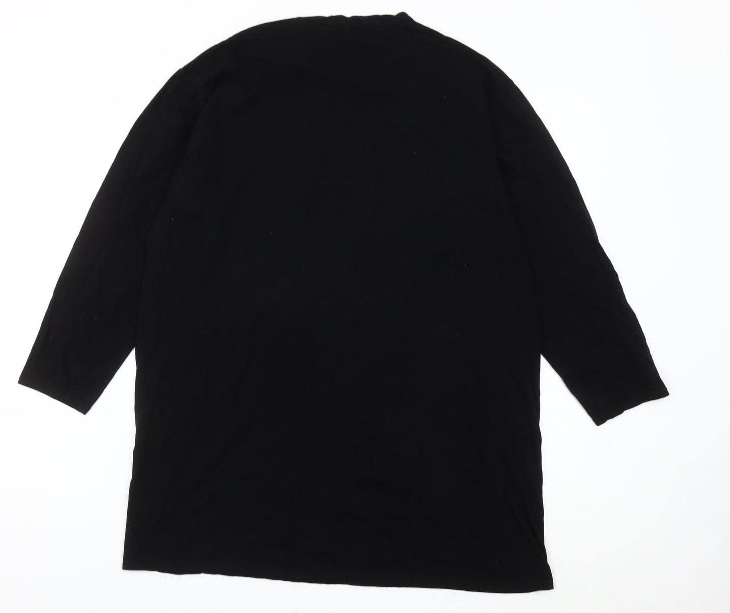 Boohoo Women Black NYC Graphic Long Sleeve Cotton T-Shirt Size 16