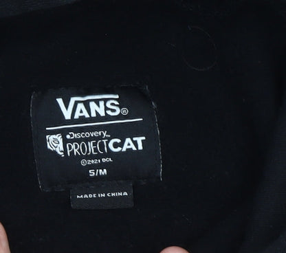 Vans Boys Black Tiger Graphic Hoodie Size 5 Slim Long Sleeve Pullover
