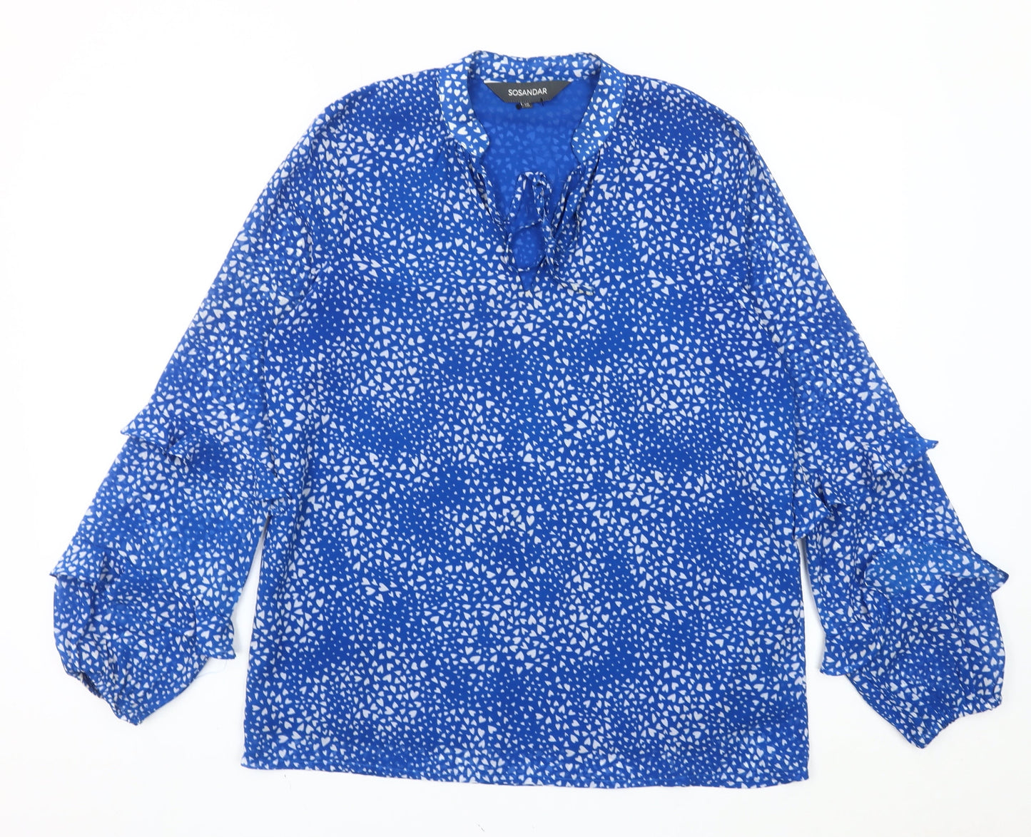 Womens UK Size 10 Sosandar Blue Tunic Blouse