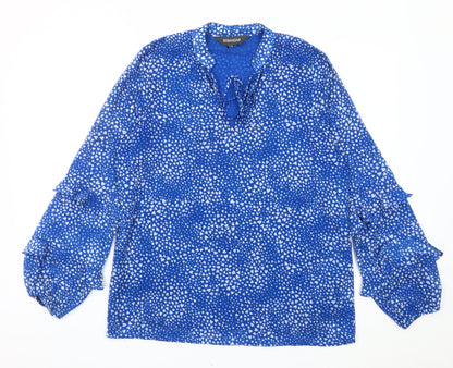 Womens UK Size 10 Sosandar Blue Tunic Blouse