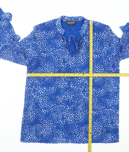 Womens UK Size 10 Sosandar Blue Tunic Blouse