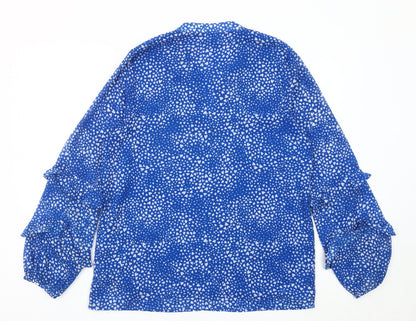 Womens UK Size 10 Sosandar Blue Tunic Blouse
