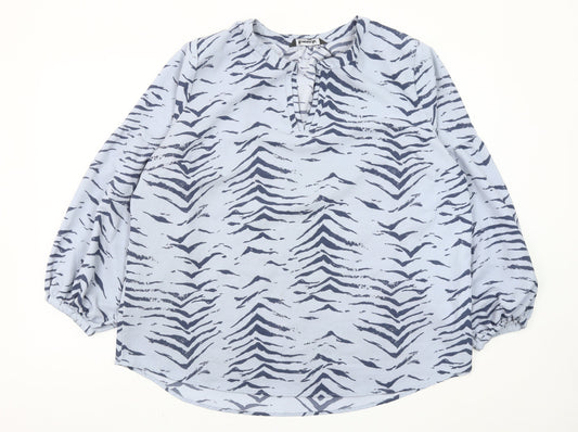 Bonmarché Women’s Blue Animal Print Blouse Size 20 Tunic Style