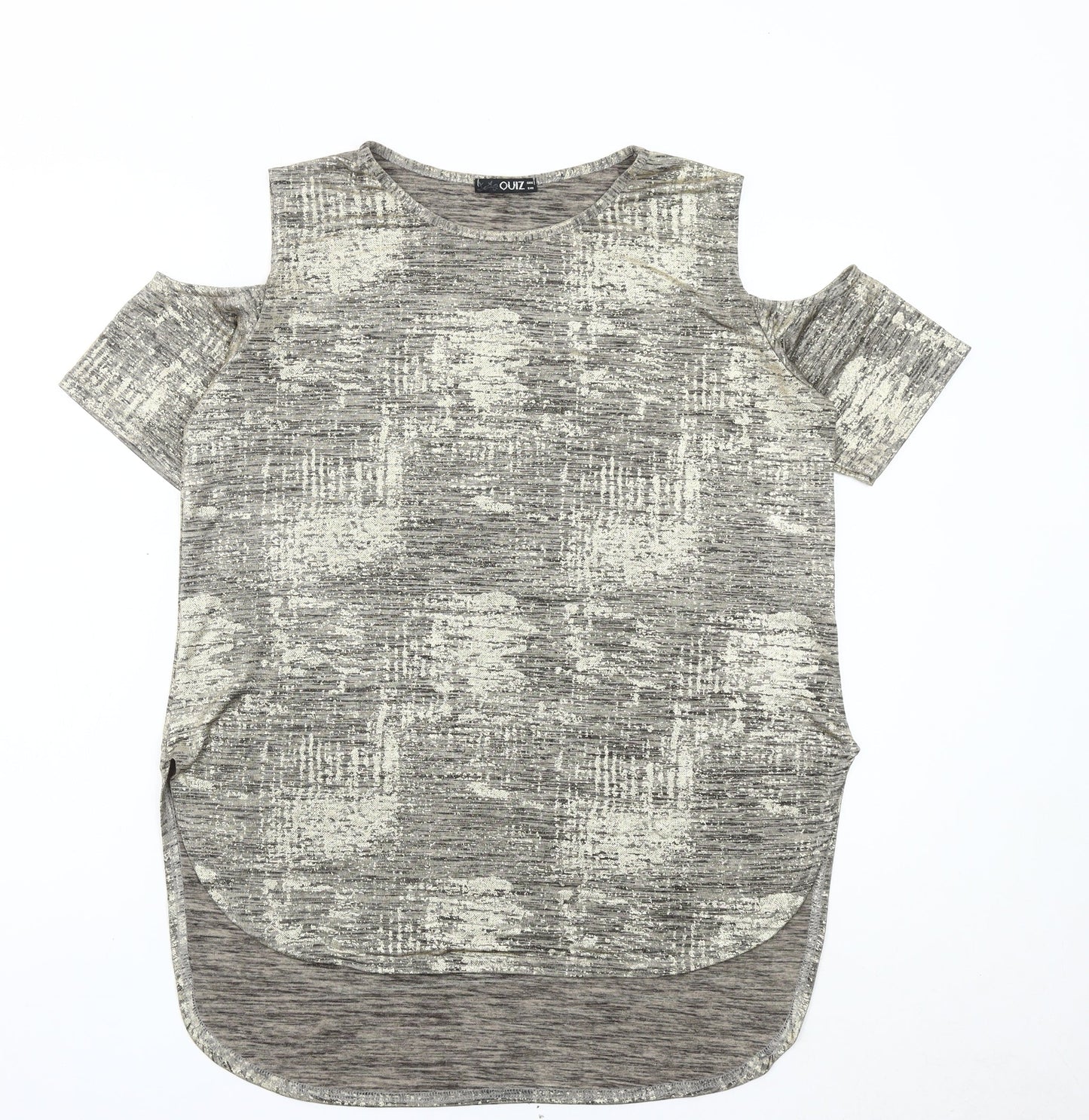 Quiz Women’s Grey Cold Shoulder Short Sleeve T-Shirt Size 12