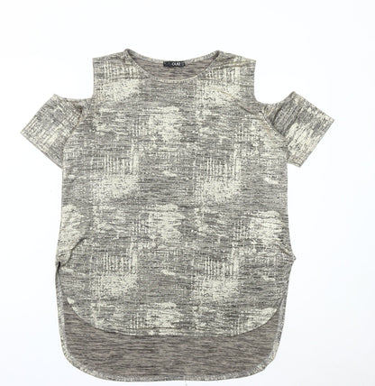 Quiz Women’s Grey Cold Shoulder Short Sleeve T-Shirt Size 12