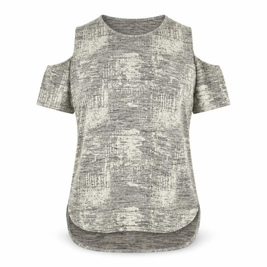 Womens UK Size 12 Quiz Grey Basic T-Shirt