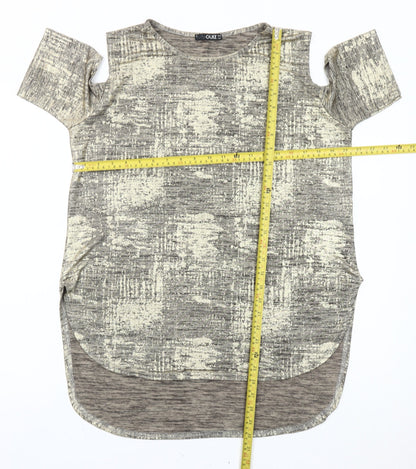 Quiz Women’s Grey Cold Shoulder Short Sleeve T-Shirt Size 12
