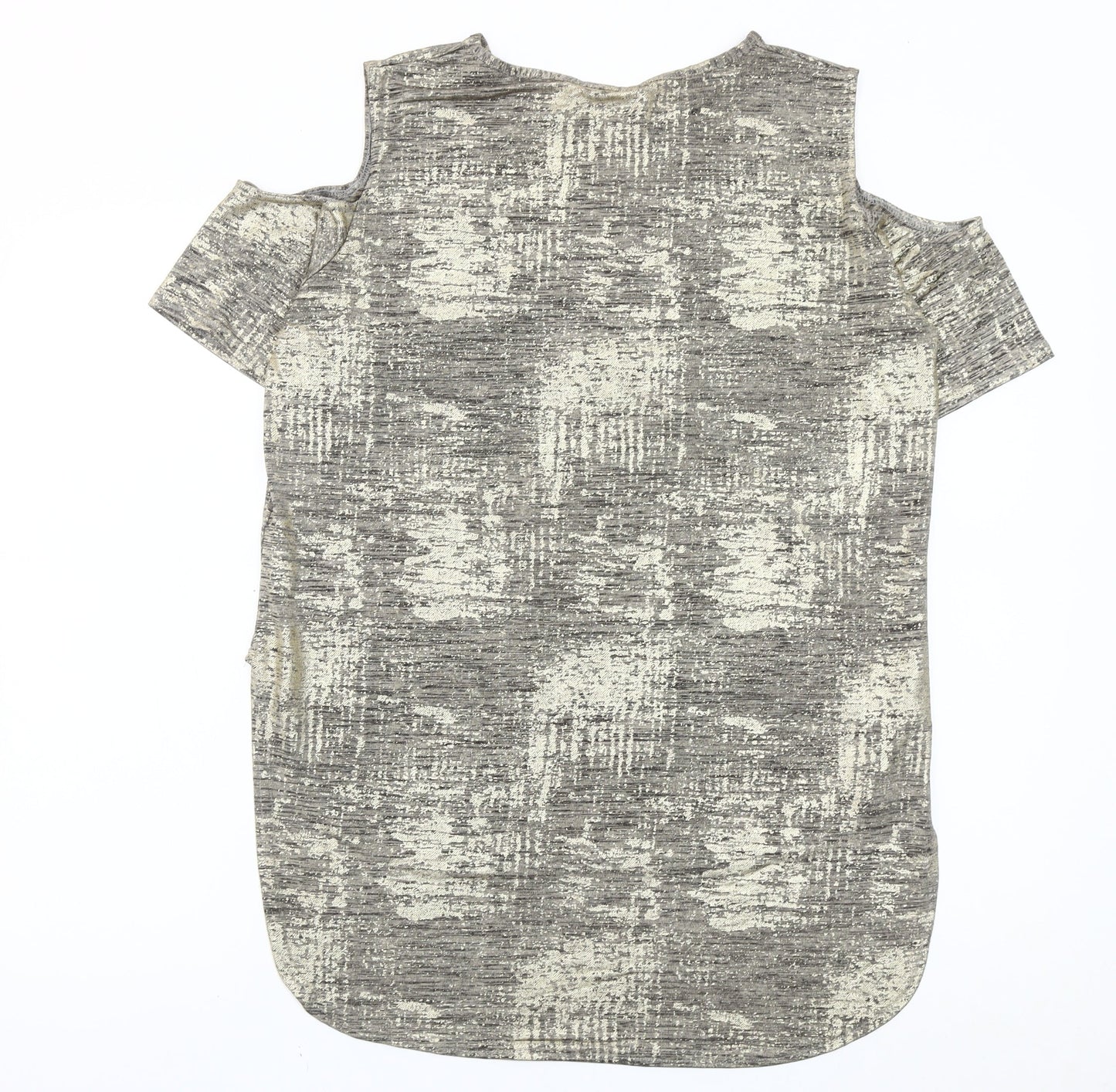 Quiz Women’s Grey Cold Shoulder Short Sleeve T-Shirt Size 12