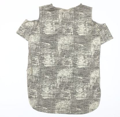Quiz Women’s Grey Cold Shoulder Short Sleeve T-Shirt Size 12