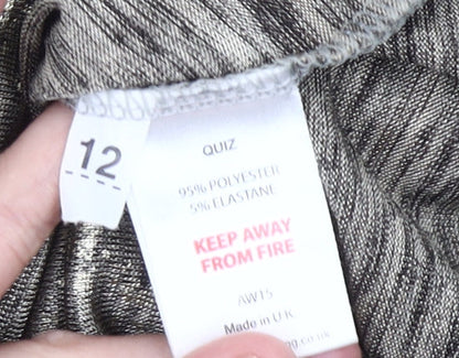 Quiz Women’s Grey Cold Shoulder Short Sleeve T-Shirt Size 12