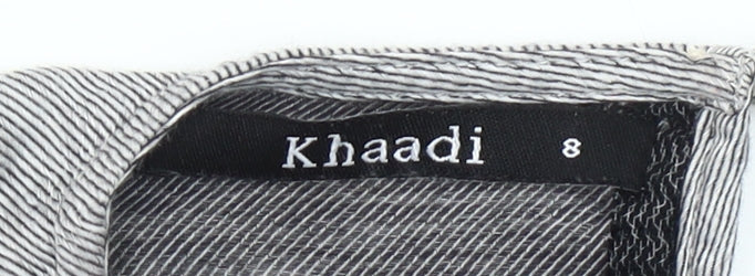 Khaadi Women’s Grey Embroidered Cotton Shift Dress Size 8