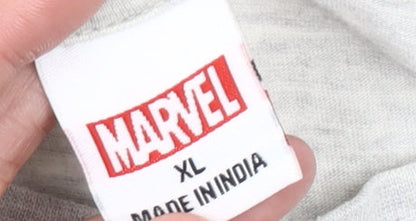 Marvel Men’s Grey XL Long Sleeve Graphic Logo T-Shirt