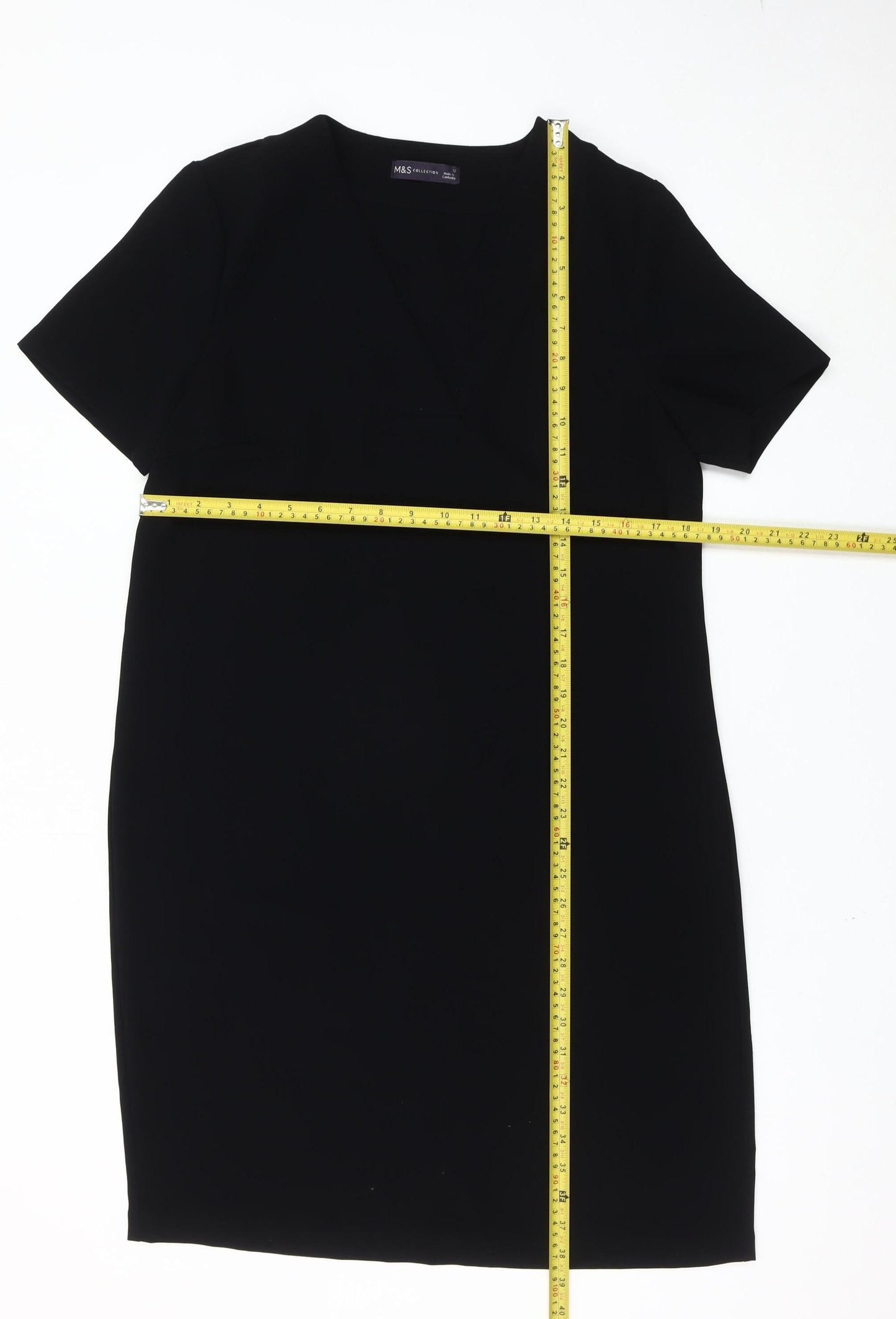 Marks and Spencer Women’s Black Sheath Knee Length Dress Size 12