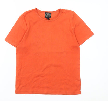 Laura Ashley Women’s Orange Cotton Short Sleeve T-Shirt Size M