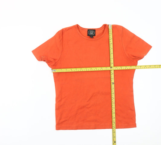Laura Ashley Women’s Orange Cotton Short Sleeve T-Shirt Size M