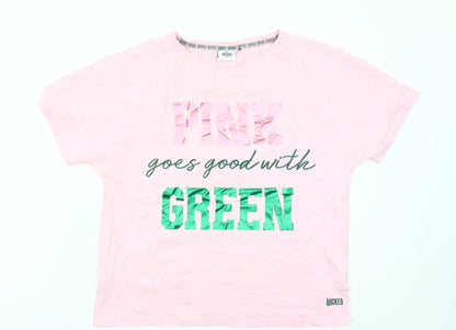 Womens UK Size 14 NEXT Pink Basic T-Shirt