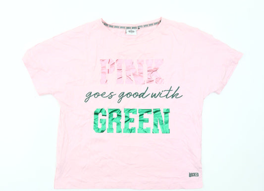Womens UK Size 14 NEXT Pink Basic T-Shirt