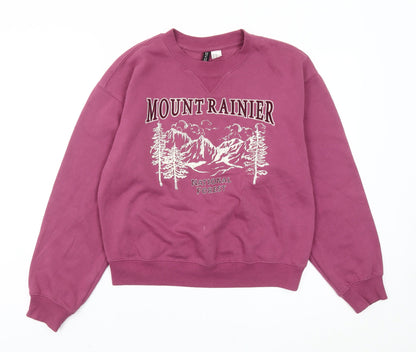 Womens UK Size 2XS H&M Divided Purple Pullover Sweatshirt