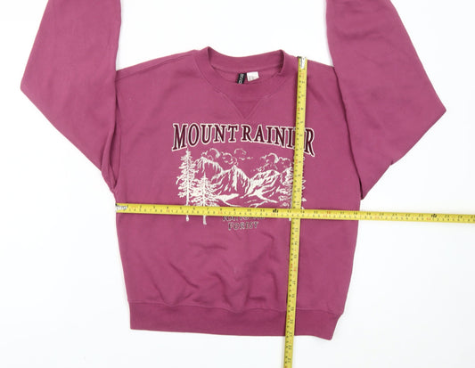 Womens UK Size 2XS H&M Divided Purple Pullover Sweatshirt