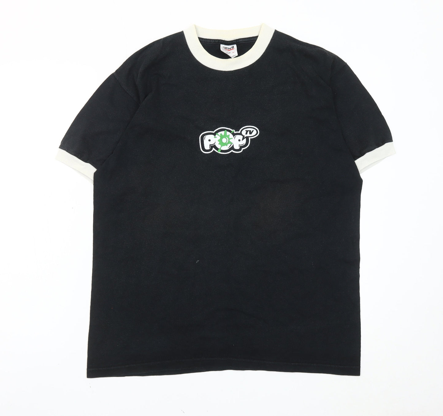 Mens UK Size L Anvil Black  T-Shirt