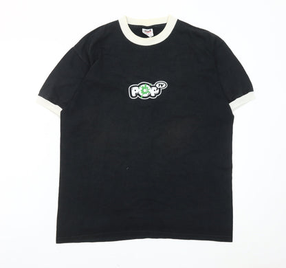 Mens UK Size L Anvil Black  T-Shirt