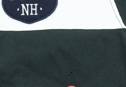 Timberland Men's Slim Fit Rugby Polo Green Blue White L Long Sleeve