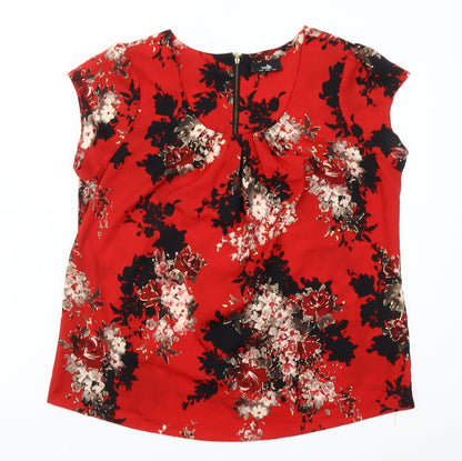 Womens UK Size 16 Wallis Red Basic Blouse
