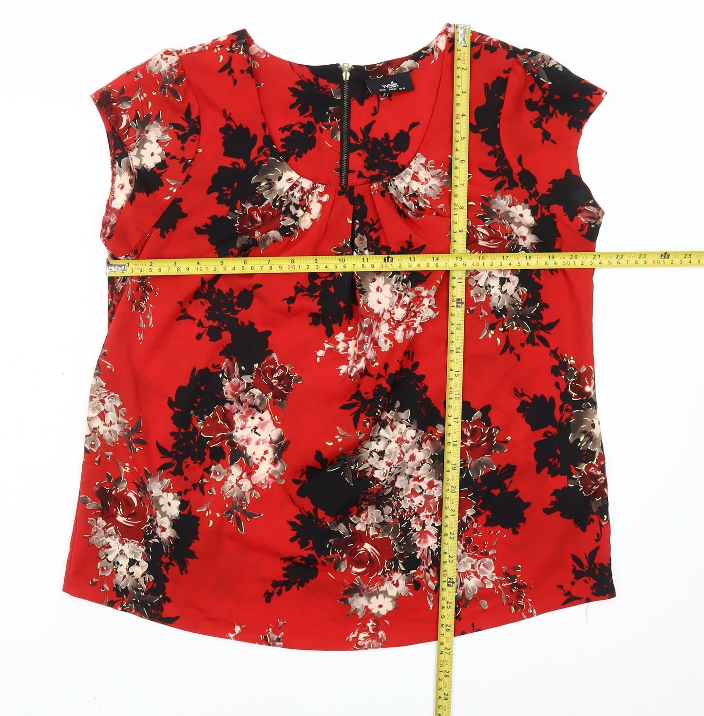 Womens UK Size 16 Wallis Red Basic Blouse