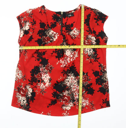 Womens UK Size 16 Wallis Red Basic Blouse