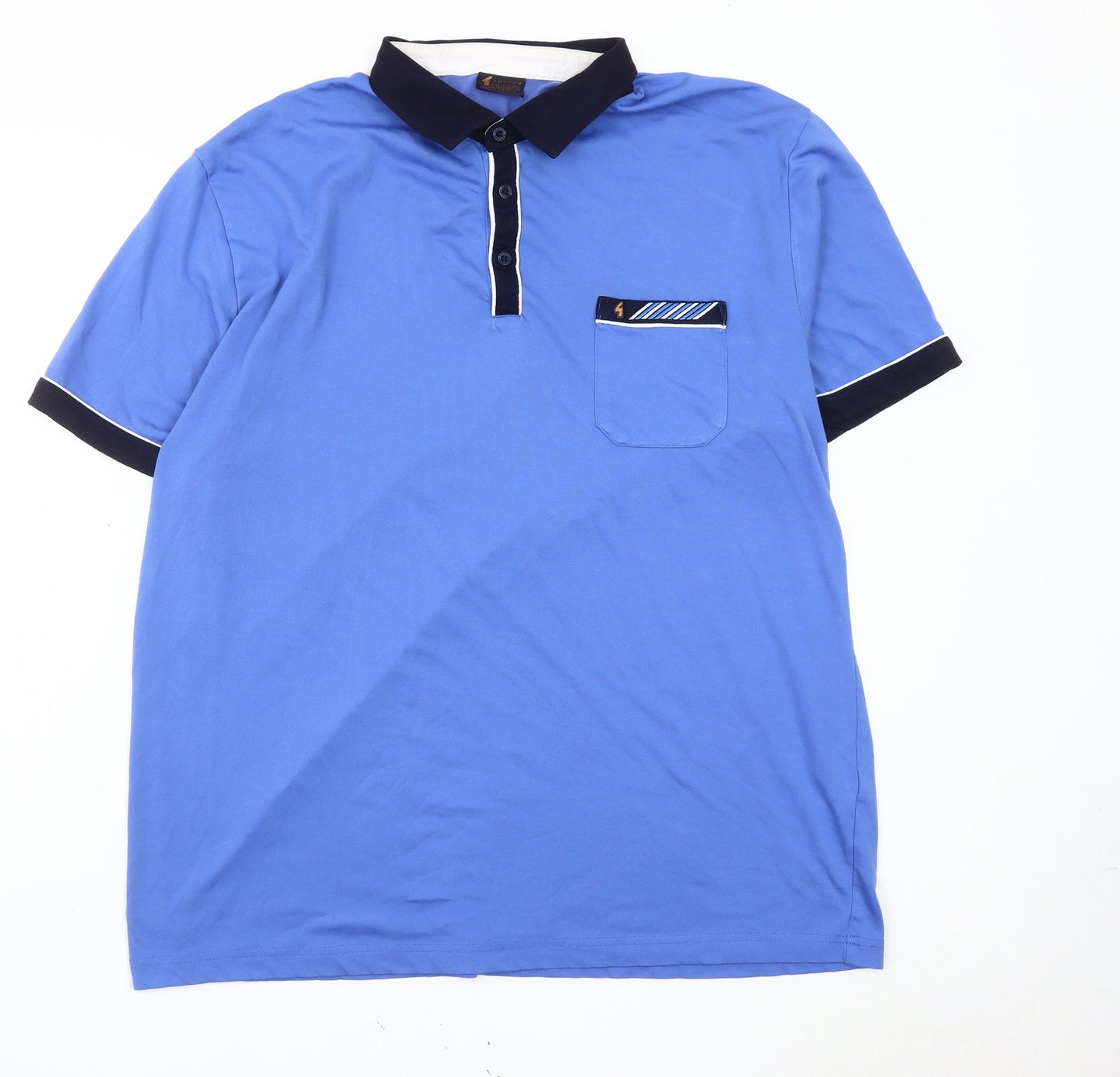 Gabicci Men’s Blue Cotton Blend Polo Shirt Size S Short Sleeve