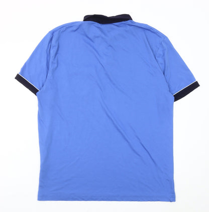 Gabicci Men’s Blue Cotton Blend Polo Shirt Size S Short Sleeve