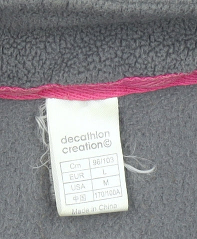 Decathlon Women Grey Fleece Pullover Sweatshirt 1/4 Zip Size 14