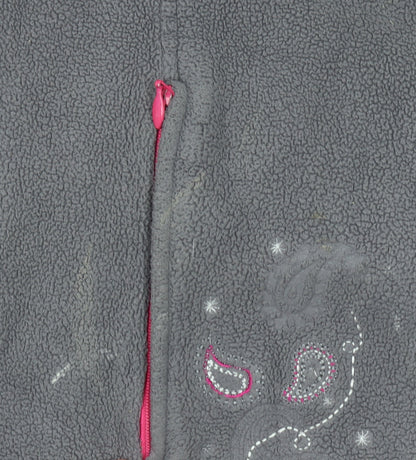 Decathlon Women Grey Fleece Pullover Sweatshirt 1/4 Zip Size 14