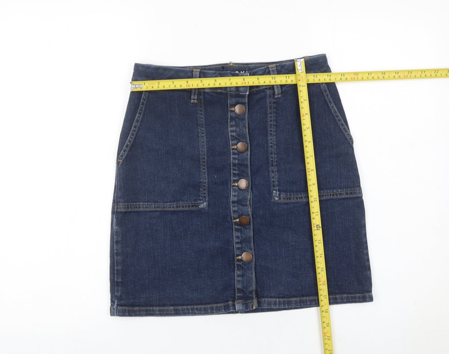 Marks and Spencer Women’s Blue Denim Button Skirt Size 10