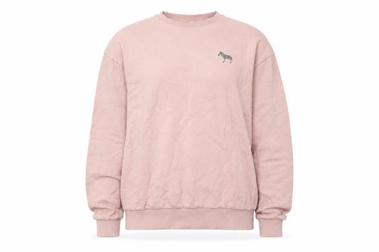 Topshop Women’s Pink Sweatshirt UK S Zebra Logo Cotton Crew Neck